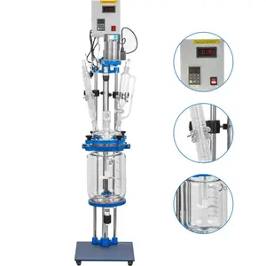 VEVOR Jacketed Reactor 5L Laboratory Glass Reactor, Jacketed Glass Reactor, Chemical Reaction Vessel, Lab Jacketed Reactor, Reaction Vessel Chemistry, With Digital Display, For Reaction DistillationVEVOR Super Brand Day