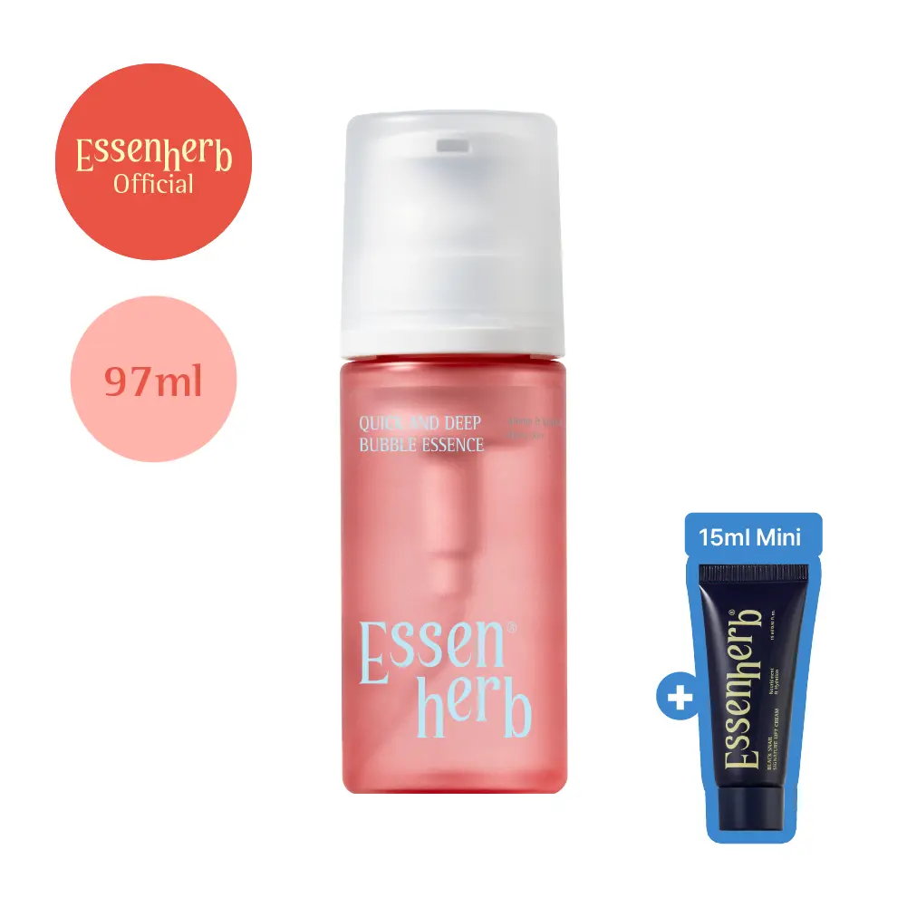 ESSENHERB Quick & Deep Bubble Essence Set | 3-in-1 Bubble Essence + Free Gift | Hydration, Plump & Glow Care