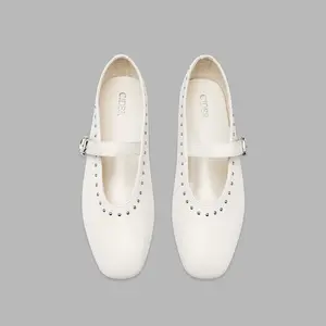 Cider [3 colors, size 6-11] STUDDED MARY JANE FLATS