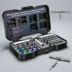 24-in-1 Magnetic Screwdriver Set, MultifunctionalScrewdriver Drill Bit Set, Household Repair ToolKit with Detachable T-shaped Ratchet Handle