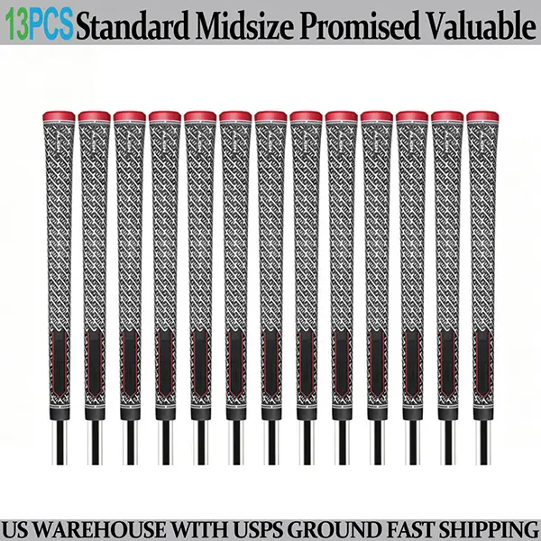 Golf Club Grips Anti Slip All Weather Natural Rubber High Tack Comfort Touch Enhanced Swing Control Set Of 13Multiple Sizes