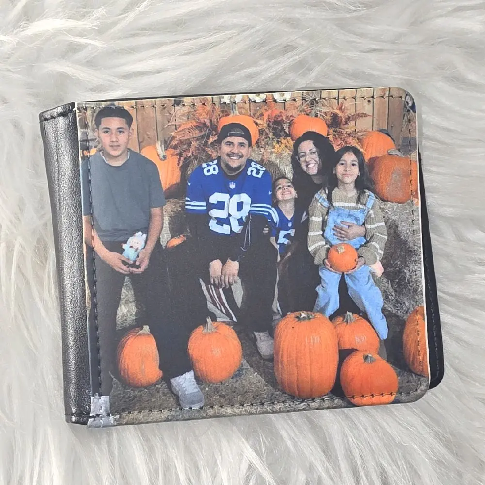 Jay Jay's Creations Men's Leather Bifold Wallet, Custom Fashion Men's Wallet - Send Image to Seller for Customization, Mens Wallet