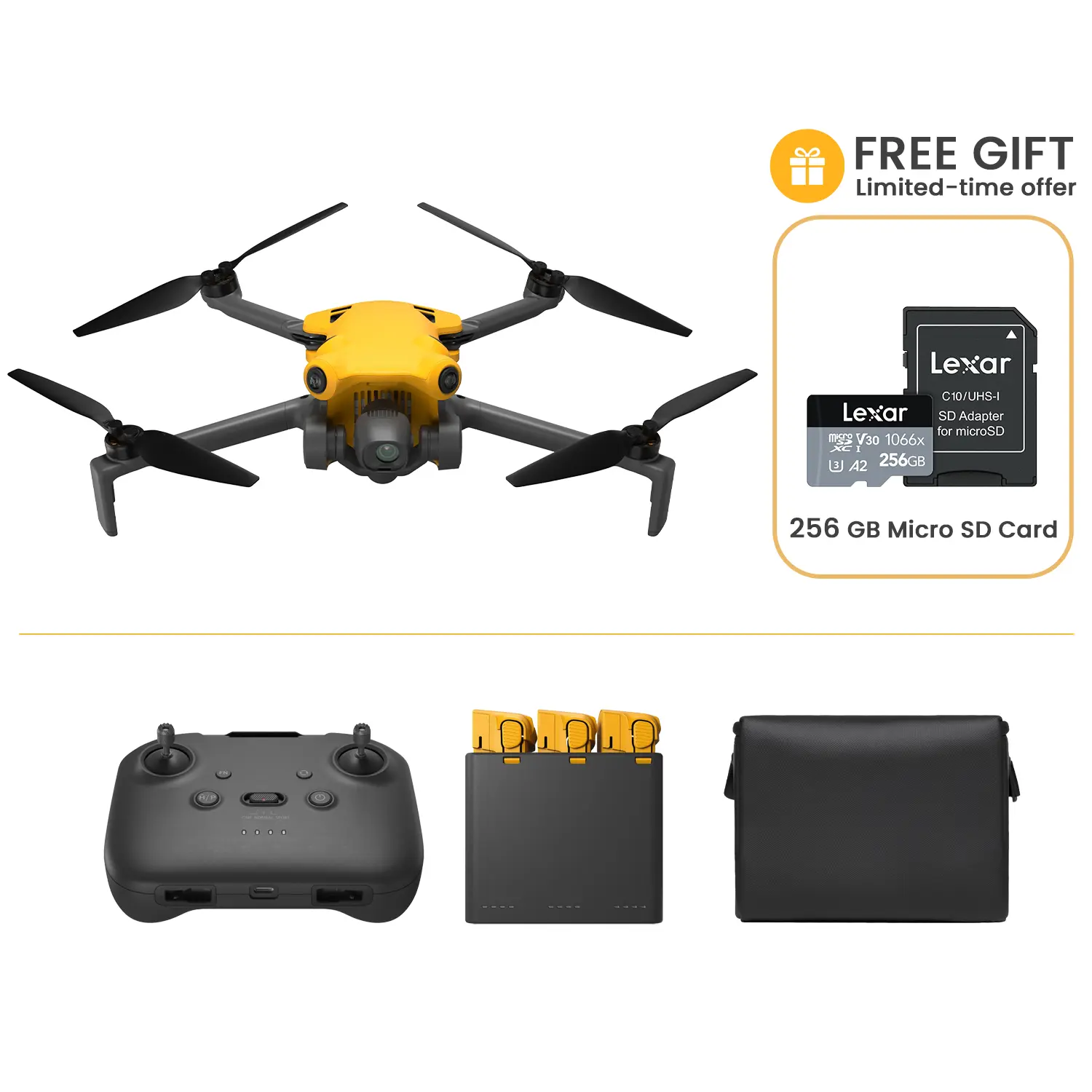 SKYROVER X1 Fly More Bundle, with Free Lexar 256g Professional Microsd card. Drone with Camera 4K for Adults, 8K Photo, 50000ft Transmission,Under 249g