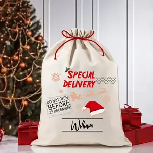 Special Delivery Santa Sack Bag, Custom Christmas Santa Sack, Personalized Holiday Gift Sack Bag, Xmas Party Present Bags, Family Christmas Presents Bag.