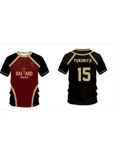 Shirt football 3D printed pattern Vl Replika Japanese anime jerk Munich summer men's and women's 3D T-shirt casual sports T-shirt top