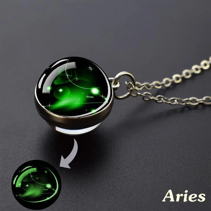 1 PCs 12 Constellation Necklace, Starry Sky Luminous Glass Ball Pendant Necklace, Men Women, Father's Day Gift 1 PCs 12 Constellation Necklace, Starry Sky Luminous Glass Ball Pendant Necklace, Men Women, Father's Day Gift