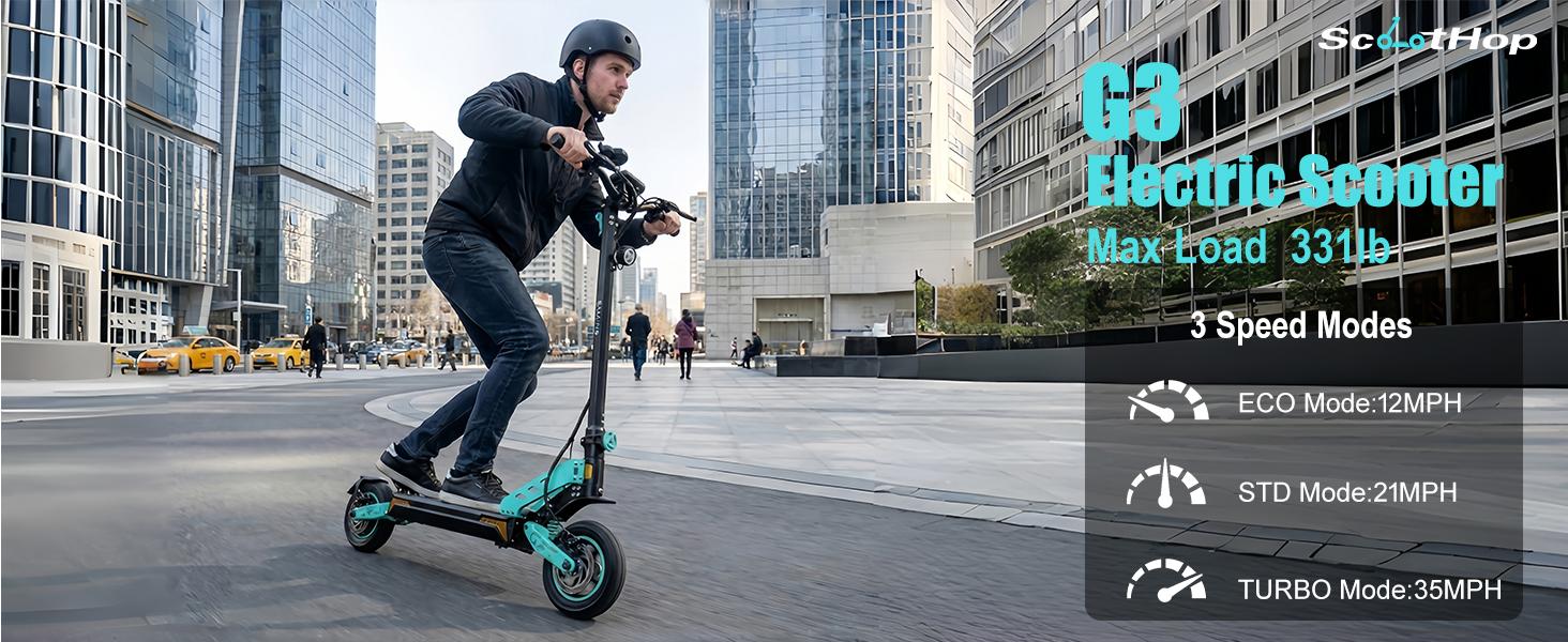 SCOOTHOP G3/G3pro Electric Scooter for Adults 1200W/1200W*2 Motor 40-Mile Range 34 MPH 10" Tires Foldable Frame Dual Disc Brakes Off-Road E-Scooter for Commuting & Fitness TikTokShopNewYear SpringStatements