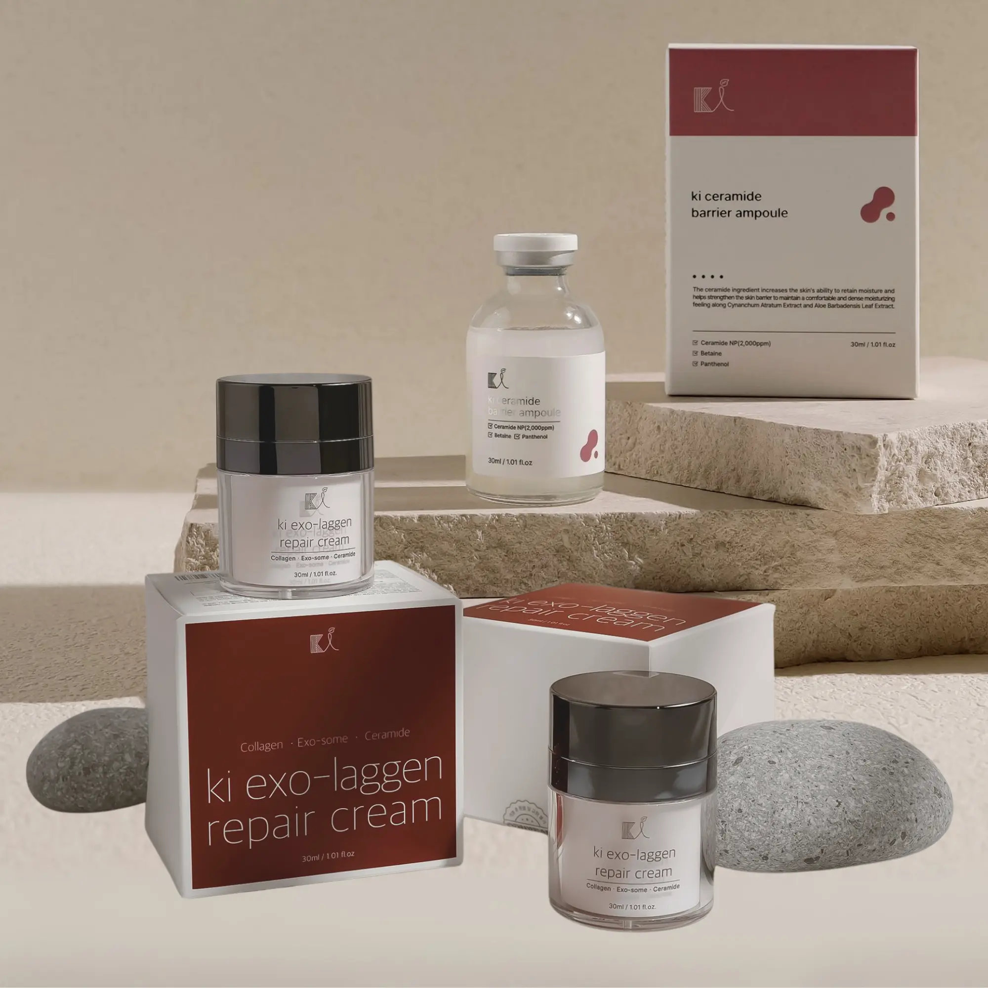 Miracle Repair Set】KI Ceramide Barrier Ampoule + Exo-Laggen