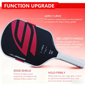 Boomstik Core T700 Carbon Fiber Pickleball Paddle Set, 16mm Thick Hot Molding, Sandblasted Surface High Friction, Good Control, Competition Choice