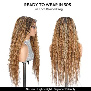 Boho Braids Full Lace Wig 28” | Pre-Cut Lace Drawstring, Ready to Wear Synthetic Wig #OT4/27/24 Color