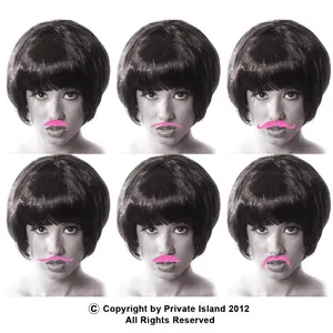 12 PACK Pink Party Bulk Fake Mustaches  9039