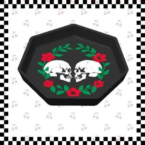 Skull Floral Tray 5"