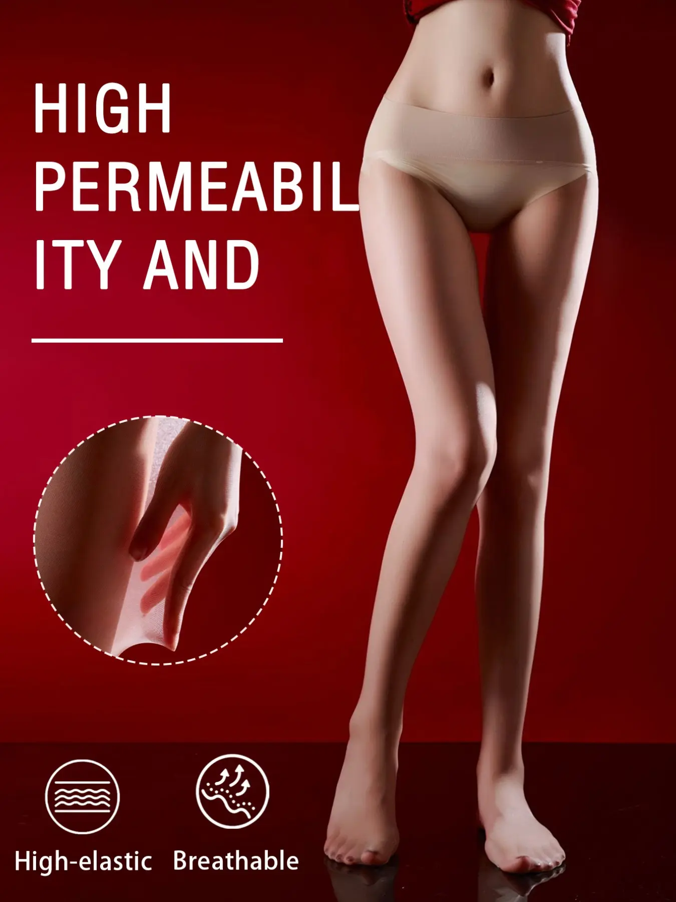 High Elastic Oil Glossy Stocking, High Waist Invisible Wide Waist Skin Tone Silk Stocking, Summer Ultra-Thin 0D Natural Bare Look