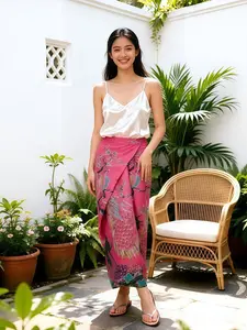 Traditional Southeast Asian Ethnic Clothing, Elegant High-Waisted Long Skirt, Summer Style, Slimming Fit, Festival Wear