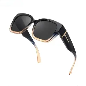 UV400 Polarized Fit Over Sunglasses, Mirrored Rectangular Frame Unisex Shades, Anti-Glare Wear Over Prescription Glasses for Driving Outdoor Sports