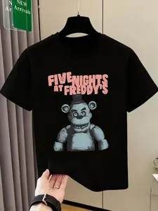 Five Nights At Freddy's Freddy-Themed Printed Short-Sleeved T-Shirt Funny Graphic Tee. This Is A New Summer Style Casual And Fashionable Comfortable All-Purpose Top For Boys And Girls. It's The Ideal Gift Choice.