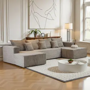 CHORRO 134.6" Modular Sectional Sofa, Modern Cloud Sectional Couch, Convertible Sofas Bed,U-Shape Boneless Couch for Living Room Apartments Bedroom, No Assembly Required (4 Seater + 2 Ottoman)