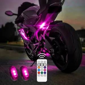 Wireless LED Strobe Light with Remote Control, USB Rechargeable Waterproof Anti-Collision LED Emergency Warning Light for Cars, Motorcycles, Drones, Aircraft and Bikes, Rear Bike Light