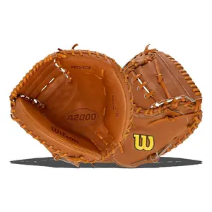 Wilson 2024 A2000 Series M23 33.5” Catcher's Mitt for Baseball - Right Hand Throw, Saddle Tan