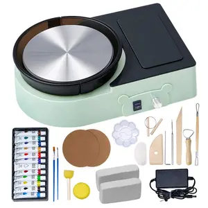 VEVOR Mini Pottery Wheel, 6 inch Turntable, Forward and Reverse Rotation, Adjustable Speed, Electric Clay Wheel for Kids and Beginners, with Shaping Tools, for Home DIY, Pottery Classes, PinkVEVOR Super Brand Day