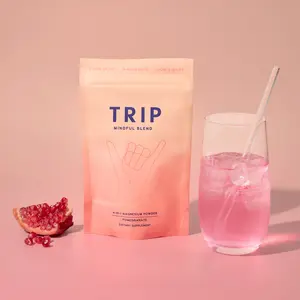 Trip Magnesium Powder - Pomegranate Orange Blossom Flavor, Contains L-Theanine & Lion's Mane Mushroom, Sugar Free, Daily Calm, Natural Electrolytes
