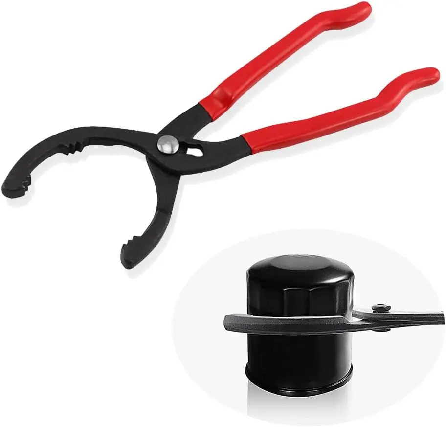Oil Filters Removal Specialty Tool Oil Filter Wrench,3-Position Adjustable+15°Bent Angle Head Design Oil Filter Pliers For 45-150mm Engine Filters,Conduit,Fittings, Red
