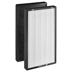 VEVOR Air Purifier Replacement Filter, H13, 2-in-1 Compact Lightweight Replacement Filter with Non-Woven Fabric, Easy-to-Install Purifier Filter with Activated Carbon, Fit for Square Purifier