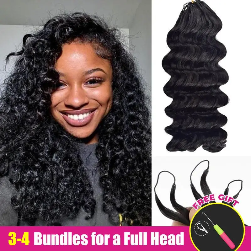ISEE HAIR Crochet Hair Loose Deep Human Hair Extensions Miracle Knots Pre-Separated 50g/Pack (32-38 Strands Per Pack）– Knotless Boho Braids, 4-5 Packs for Full Head, Protective Hairstyles Vacation Hair #Summervibes#ISEECrochetNewArrivals,summerhairstyles