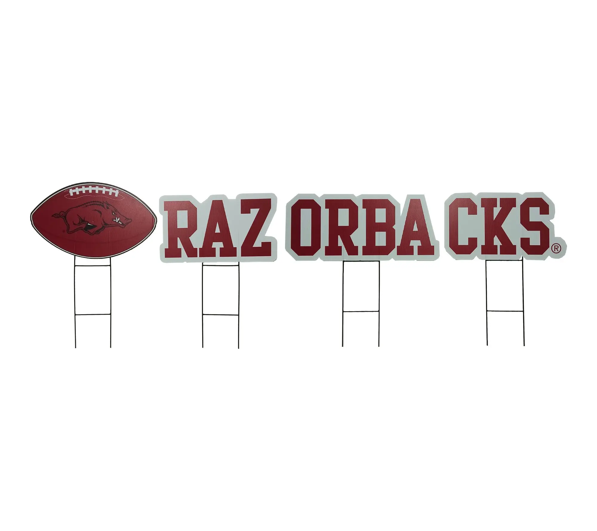 Pegasus Sports NCAA Wordmark & Football 4 Pack Yard Sign Set