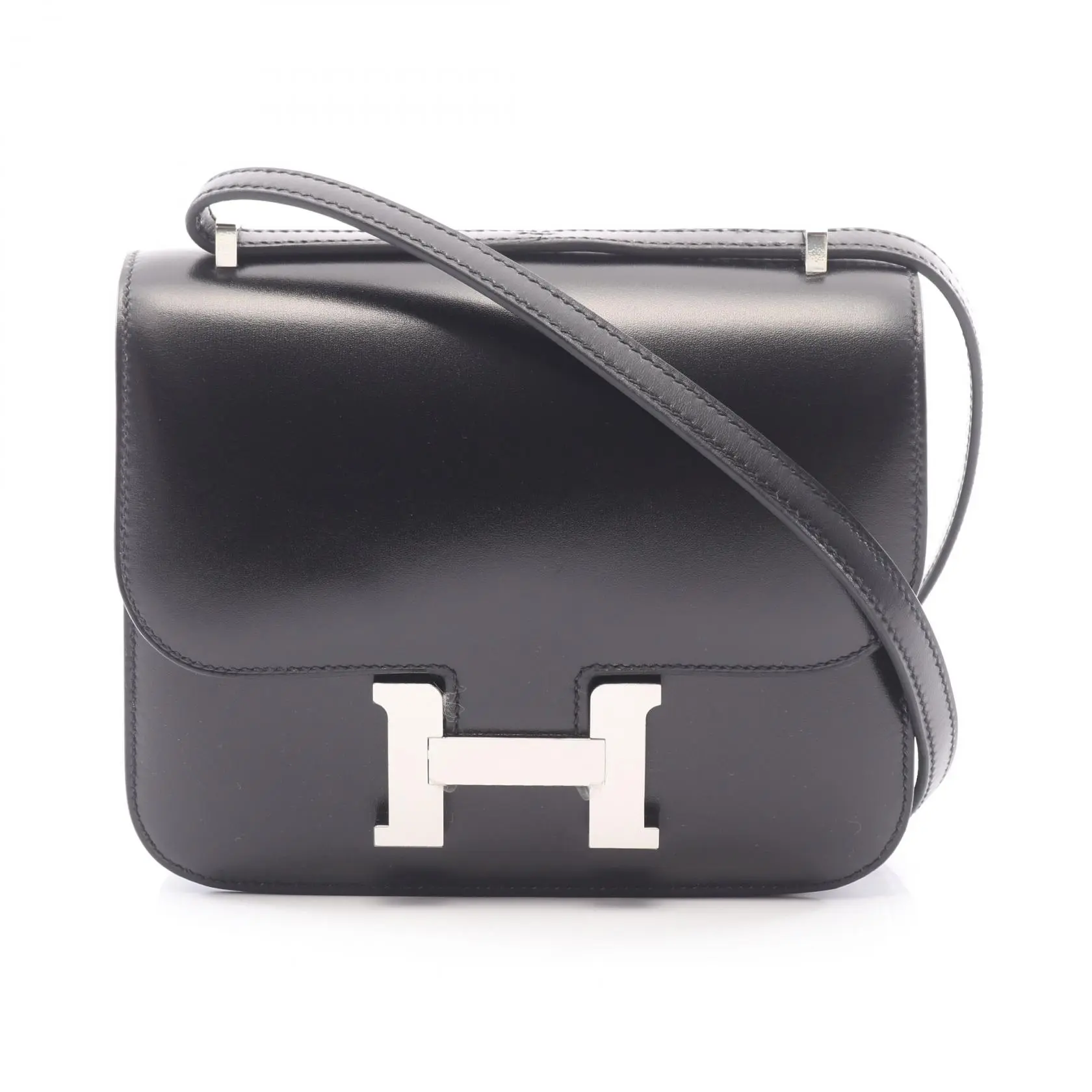 Pre-owned HERMÈS Calfskin Shoulder Bags Hermes Constance3 Mini Box Calf Shoulder Bag