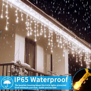 SOLIGHTU 50ft 500LED Icicle Christmas Lights – Plug-in, Indoor/Outdoor Decoration