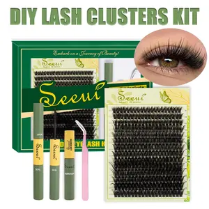 DIY Lash Extension Kit, 30D/40D/60D/80D Individual Soft & Lightweight Lash Clusters, Eyelash Extension Kit, 0.07D, D Curl, 8-18mm Lash Clusters Kit with  Bond&Seal&Remove&Eyelash Tweezers, Easy DIY Salon Look at Home Long-Lasting Glam for Beginners