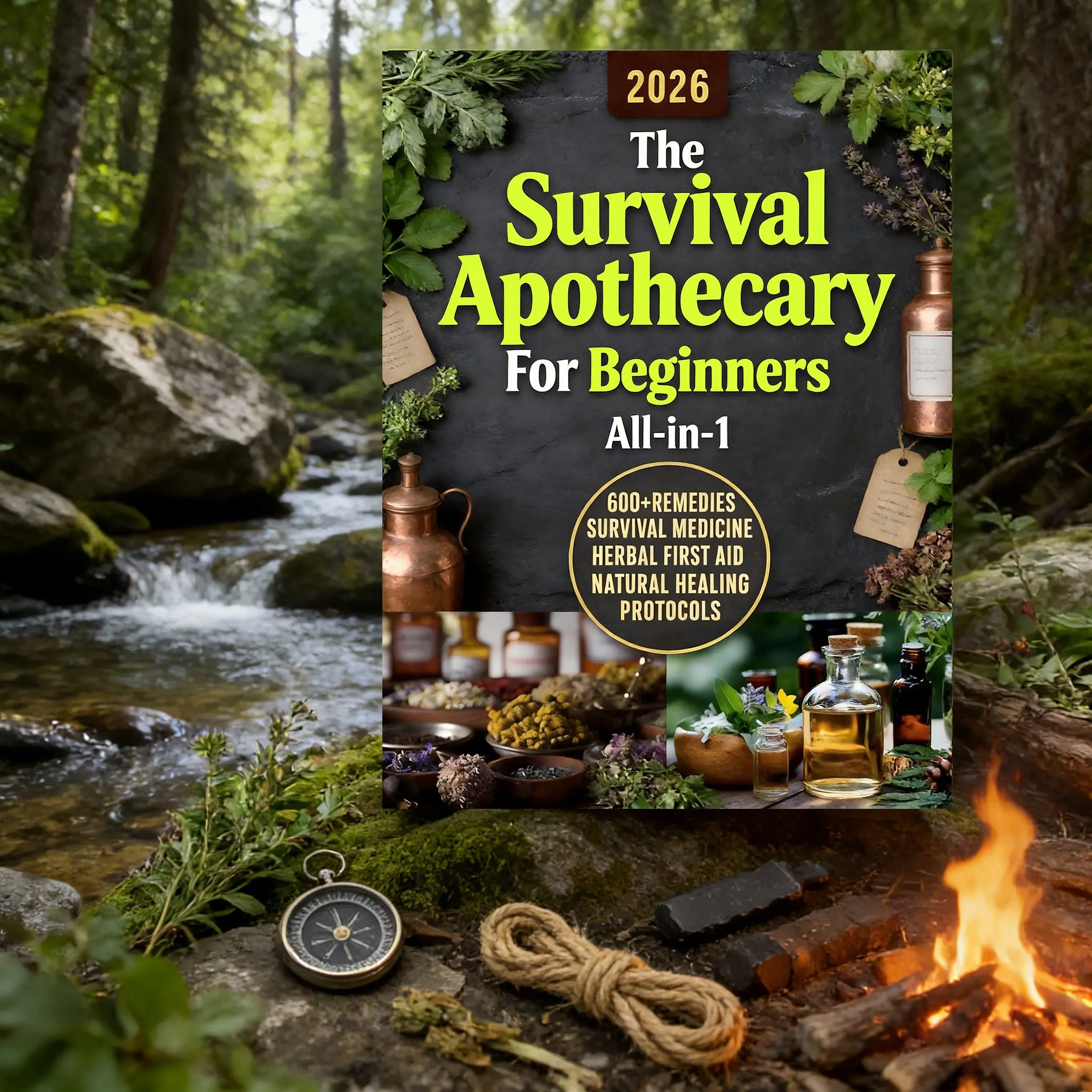 Beginner Survival Medicine Guide: 600+ Herbal Therapies and Off-Grid Survival Solutions, Natural First Aid for Self-Care and Protection, Survival Guide Book