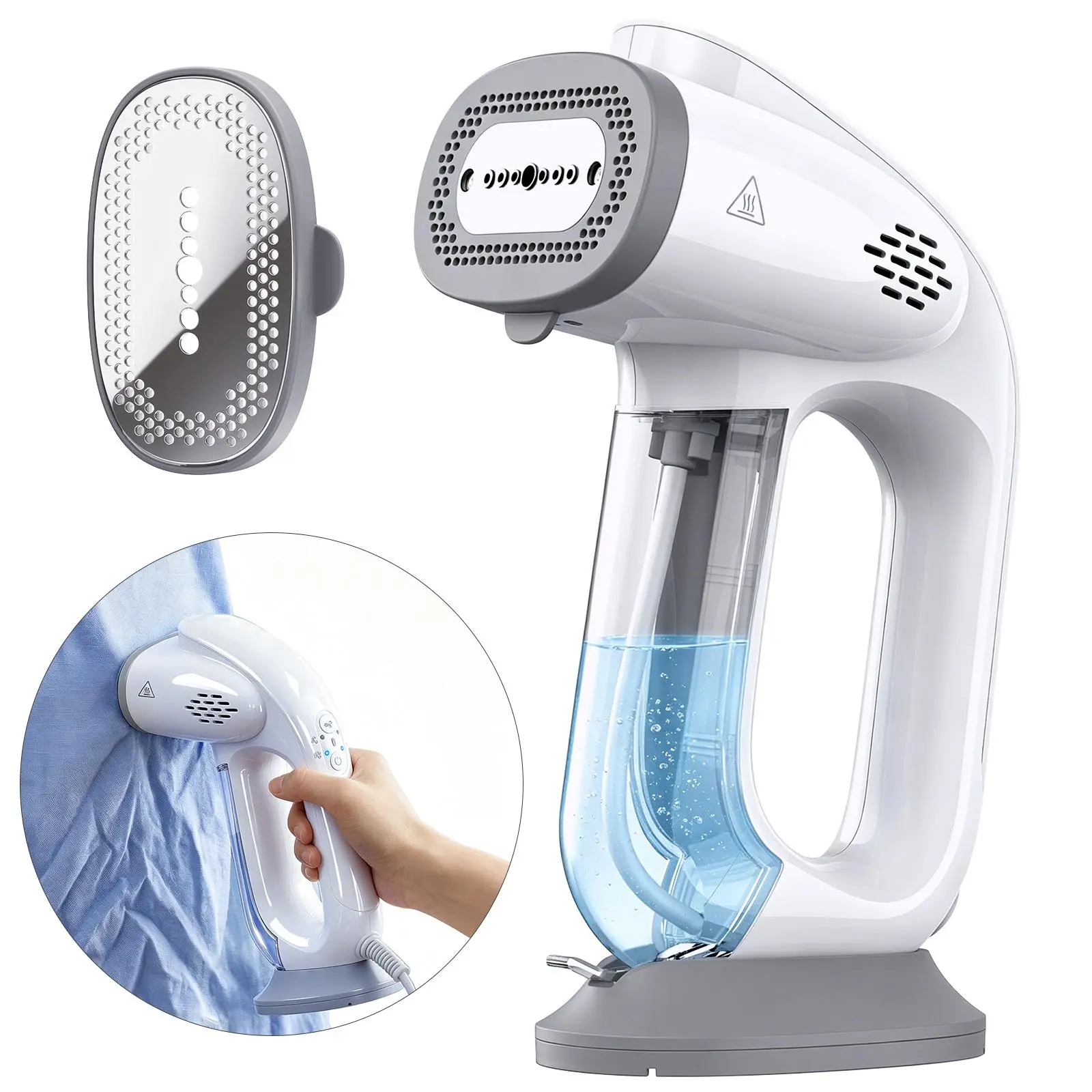 Garment Steamer for Clothes, 2300Pa Suction for Clothes Grips, 5s Fast Heating, Steamer Iron 2 In 1, Compatible with 110V–240V Voltages Globally Compatible, Portable Travel Clothing Steamer Iron