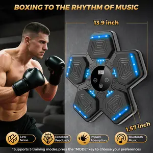 2026 Music Boxing Machine for Adults and Kids, Smart Bluetooth Boxing Training Equipment with Gloves Wall Mounted, Workout Punching Machine for Home,Office and Gym