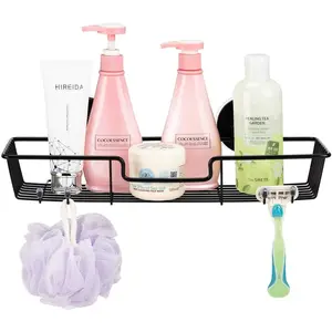 Suction Cups Shower, Combo Organizer,Rustproof Wire Basket for Accessories - Stainless,Black