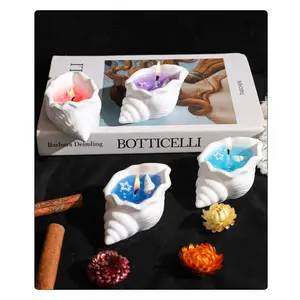 Oceans Shell Scented Candle I Accidentally Burned The Oceans Whelk Gel Wax Unique Conch Aquamarine Starry Sky Pearl Jelly Natural Scented Long Lasting for Party Room Photo Prop Decor Eco-Friendly Safe DIY Candy Train Gift Box  Decoration Set