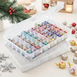 2/3 Piece Set Transparent 36-Compartment Stackable Plastic Storage Box, Adjustable Dividers for Small Item Storage, Suitable for Beads, Art DIY, Jewelry, Handicrafts, Fishing Gear, Includes 5 Label Stickers