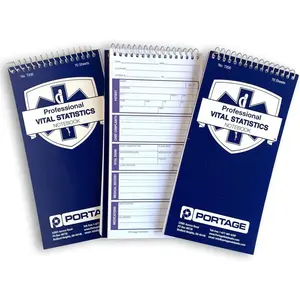 Vital Statistics Notebook 8"x4" Medical Notebook for Vital Signs and Additional Patient Information 210 Pages 3 Pack for First Responders