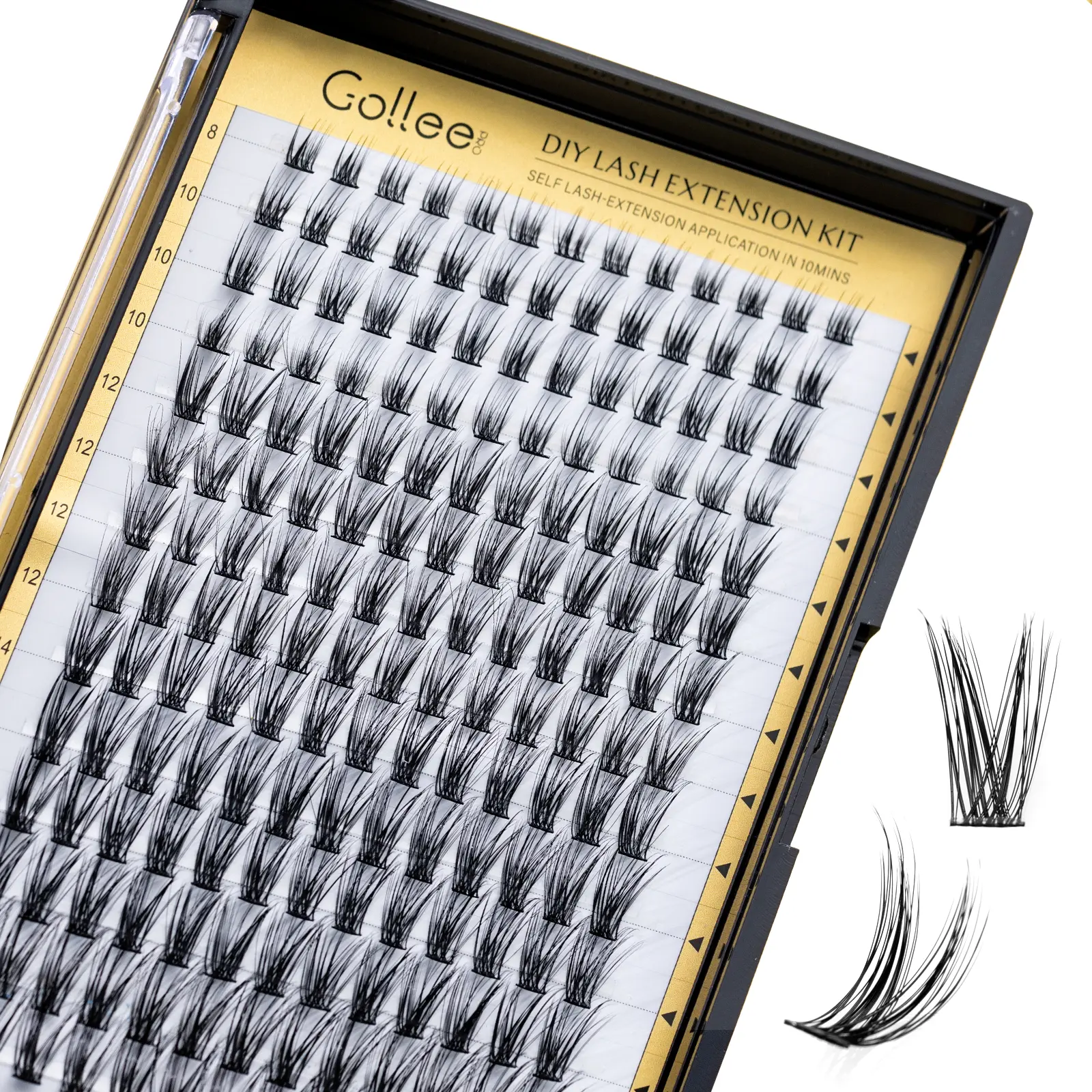Lash Clusters, 182Pcs Lashes Extension Individual Clusters Wispy DIY Eyelash Extension Lash Makeup Thin Band 0.07D-D Curl -Mix8-16 Cosmetic Flawless 4c natural look