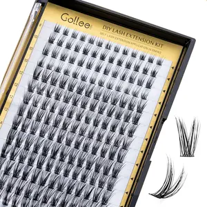 Lash Clusters, 182Pcs Lashes Extension Individual Clusters Wispy DIY Eyelash Extension Lash Makeup Thin Band 0.07D-D Curl -Mix8-16 Cosmetic Flawless 4c natural look