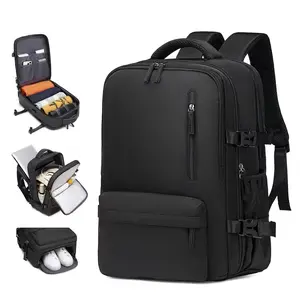 Airline Approved Large Capacity Travel Backpack with 16inch Laptop Compartment, Shoe Pocket and Multi-Pocket Organizer - Durable180 °   Open Top, USB Charging, 360 °   Swivel wheels, suitable for business, fitness, school, travel backpacks