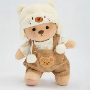Getahug 12-Inch Dress Up Teddy Bear Plush Stuffed Toy - Soft Kawaii Kids Toy, Summervibes, Interchangeable Dino/Bee/Elephant Outfits & Cozy Hoodie, Cute Girly Collectible Gift, Kids Toys