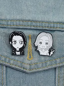 2-Piece Cartoon Anime Character Enamel Brooch Set, Stylish Alloy Drop Set Lapel Pins for Backpacks and Fashion Accessories, Unisex Gift for All Ages