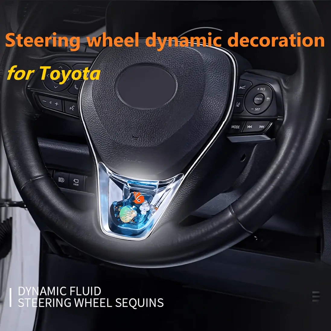 Dynamic Steering Wheel Sequins Trim Interior Accessories for 2019 2020 2021 2022 2023 2024 2025 2026 Toyota Corolla / 2020-2026 RAV4 / 2018-2024 Camry / 2019-2022 Avalon. Best car interior mods!