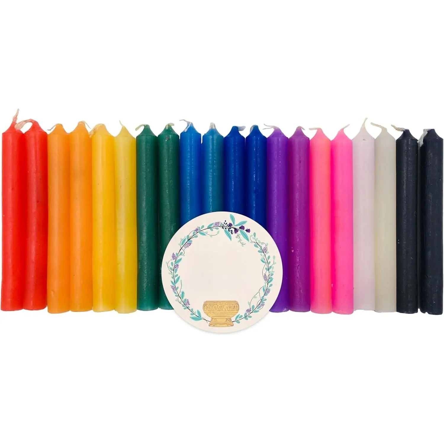 Colored Chime Candles - 20 Pack of Unscented 4 Inch Mini Taper Candles - Dripless Long  Ritual Candles for Meditation, Spell Work, Birthdays, Ceremonies &  Decor