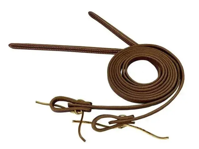 8' X 5/8" Double Stitched Harness Leather Weighted Split Reins Horse tack