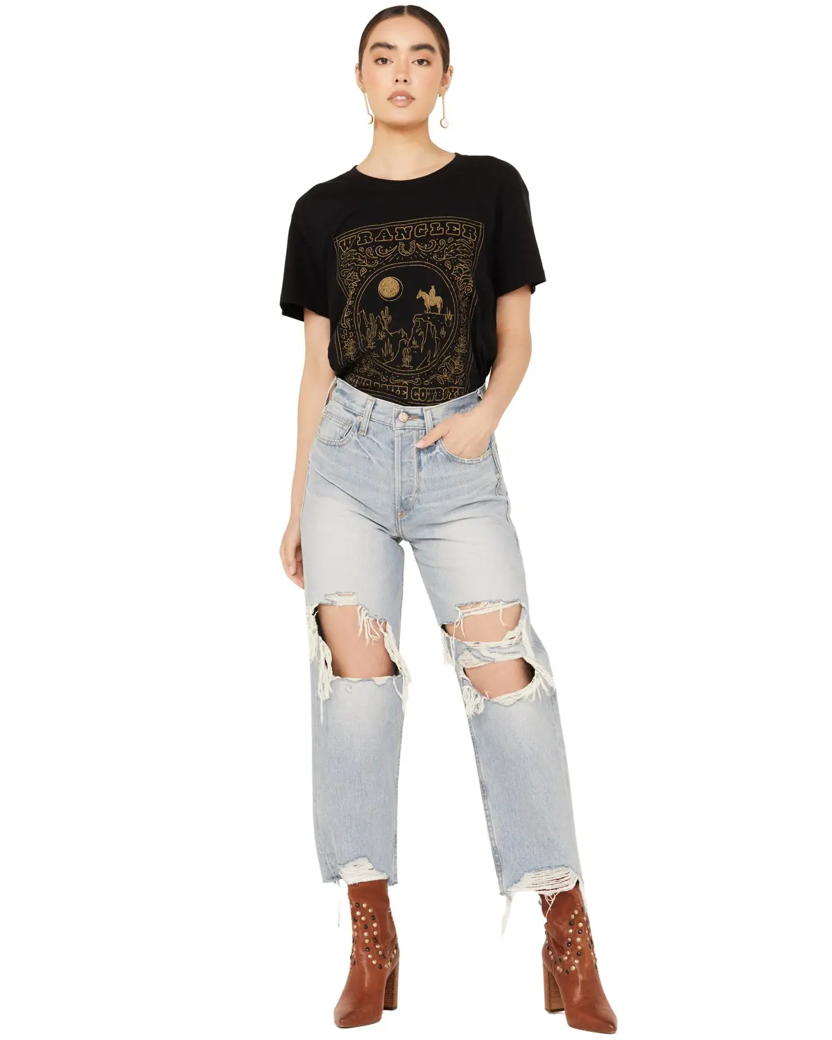 Ariat Women's Women'S Light Wash High Rise Tomboy Straight Jeans - 10045187