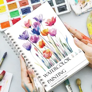 Floral Watercolor Sketchbook with Beginner Tutorial, Thick Professional Paper, Ideal for Adults, Perfect Gift for Birthdays and Holidays, Coloring Gift Book