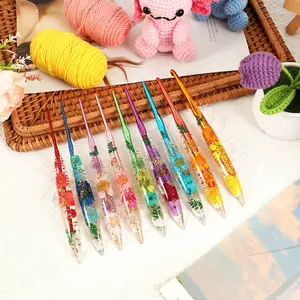 3Pcs Ergonomic Crochet Hooks Set, Crochet Kit, 2.0mm-6.0mm Aluminum Crochet Needles for Crocheting, Long Floral Handle-Super Shinny for DIY Crfats Blnaket Sweaters, Ideal & Beautiful Gifts for Mothers Crocheting Lovers